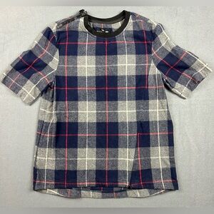 Rag & Bone Austin Plaid Flannel Top Zipper Accents